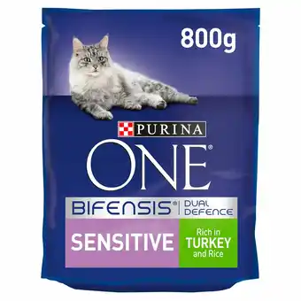 Tesco Purina One Cat Sensitive With Turkey & Rice 800G offer