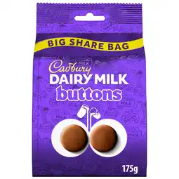 Iceland Cadbury Dairy Milk Chocolate Buttons Large Sharing Bag 175g offer
