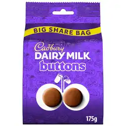 Iceland Cadbury Dairy Milk Chocolate Buttons Large Sharing Bag 175g offer
