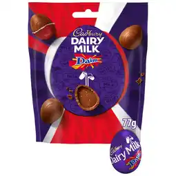 Iceland Cadbury Dairy Milk and Daim Mini Chocolate Eggs Bag 77 g offer