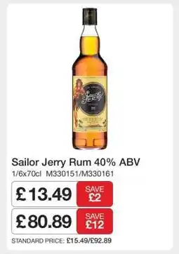Makro Sailor Jerry Rum 40% ABV offer