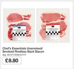 Makro Chef’s Essentials Unsmoked/Smoked Rindless Back Bacon offer