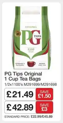 Makro PG Tips Original 1 Cup Tea Bags offer