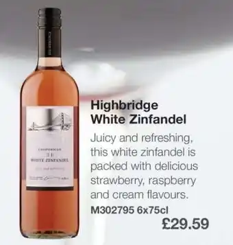 Makro Highbridge White Zinfandel offer
