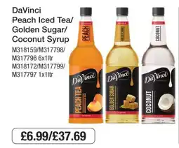Makro DaVinci Peach Iced Tea/Golden Sugar/Coconut Syrup offer