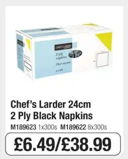 Makro Chef’s Larder 24cm 2 Ply Black Napkins offer