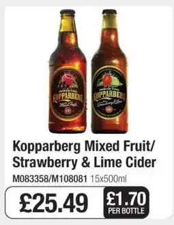 Makro Kopparberg Mixed Fruit/Strawberry & Lime Cider offer