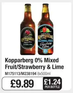 Makro Kopparberg 0% Mixed Fruit/Strawberry & Lime offer