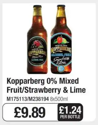 Makro Kopparberg 0% Mixed Fruit/Strawberry & Lime offer