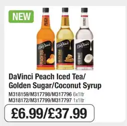 Makro DaVinci Peach Iced Tea/Golden Sugar/Coconut Syrup offer