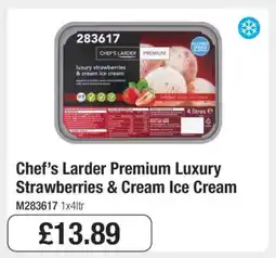 Makro Chef’s Larder Premium Luxury Strawberries & Cream Ice Cream offer