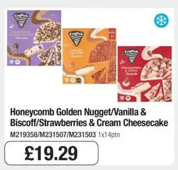 Makro Honeycomb Golden Nugget/Vanilla & Biscoff/Strawberries & Cream Cheesecake offer
