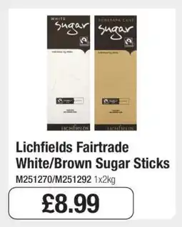 Makro Lichfields Fairtrade White/Brown Sugar Sticks offer
