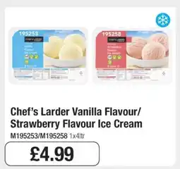 Makro Chef’s Larder Vanilla Flavour/Strawberry Flavour Ice Cream offer