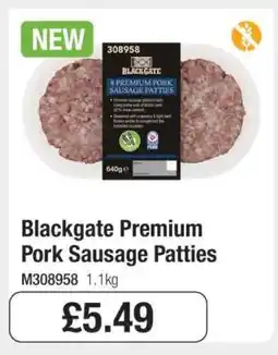 Makro Blackgate Premium Pork Sausage Patties offer