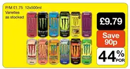Makro Monster Energy Drink 12x500ml offer