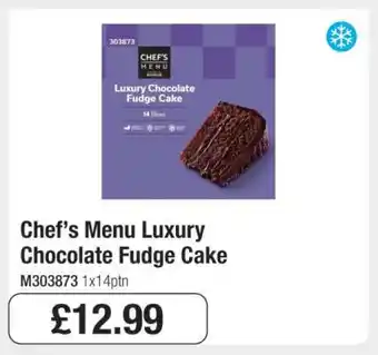 Makro Chef’s Menu Luxury Chocolate Fudge Cake offer