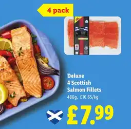 Lidl Deluxe 4 Scottish Salmon Fillets offer