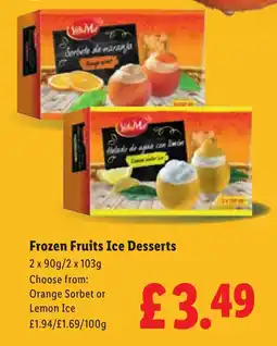 Lidl Frozen Fruits Ice Desserts offer