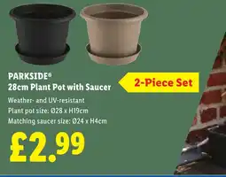 Lidl PARKSIDE 28cm Plant Pot with Saucer offer