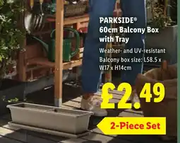 Lidl PARKSIDE 60cm Balcony Box with Tray offer