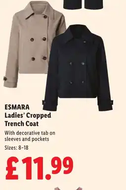 Lidl ESMARA Ladies' Cropped Trench Coat offer