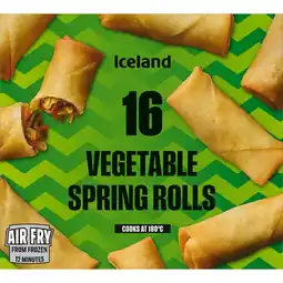 Iceland Iceland 16 Vegetable Spring Rolls 400g offer