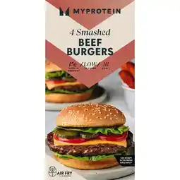 Iceland Myprotein 4 Smashed Beef Burgers 340g offer