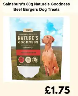 Sainsbury's Sainsbury's Nature's Goodness Beef Burgers Dog Treats offer