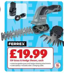 Aldi FERREX 12V Grass & Hedge Shears offer