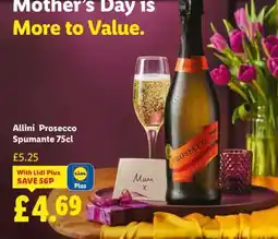 Lidl Allini Prosecco Spumante, 75cl offer
