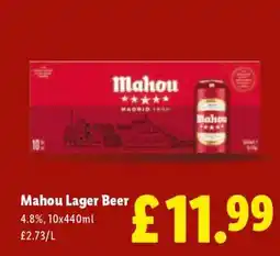 Lidl Mahou Lager Beer offer