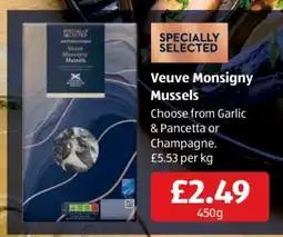 Aldi Veuve Monsigny Mussels offer