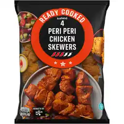 Iceland Iceland Ready Cooked 4 Peri Peri Chicken Skewers 340g offer
