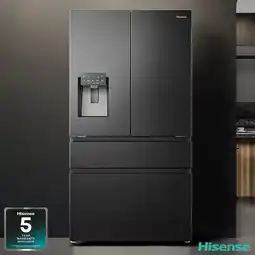 Costco Hisense RF728N4SBFE, French Door Fridge Freezer, E Rated in Black offer