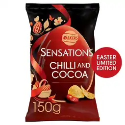Iceland Walkers Sensations Snacks Chilli & Cocoa Sharing Crisps 150g offer