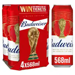 Iceland Budweiser Lager Beer Cans 4x568ml offer