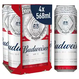 Iceland Budweiser Lager Beer Cans 4x568ml offer