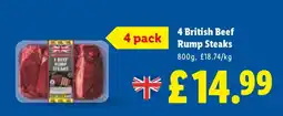 Lidl 4 British Beef Rump Steaks offer