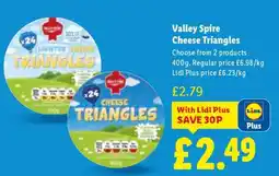 Lidl VALLEY SPIRE Cheese Triangles offer