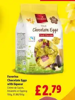 Lidl Favorina Chocolate Eggs with liqueur offer