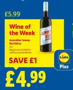 Lidl Australian Jammy Red Shiraz offer