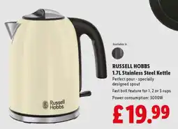 Lidl RUSSELL HOBBS 1.7L Stainless Steel Kettle offer