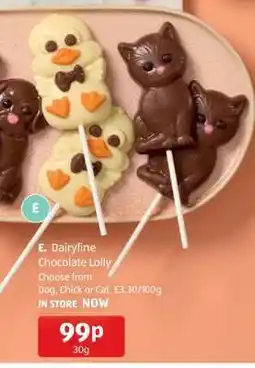 Aldi Dairyfine Chocolate Lolly offer