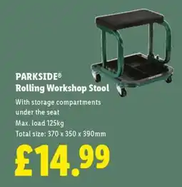 Lidl PARKSIDE Rolling Workshop Stool offer