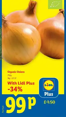 Lidl Organic Onions offer