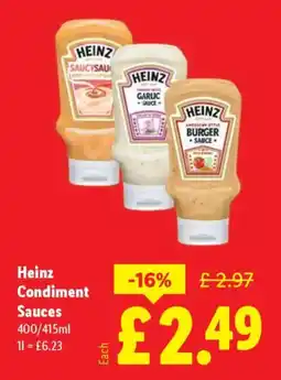 Lidl Heinz Condiment Sauces offer