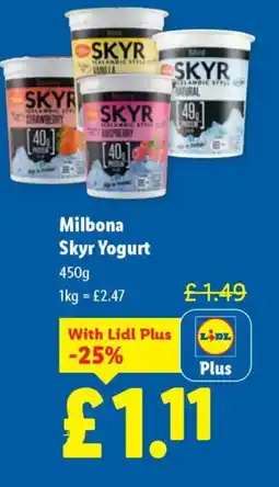Lidl Milbona Skyr Yogurt offer
