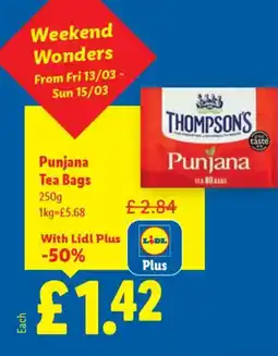 Lidl Punjana Tea Bags offer