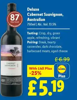 Lidl Deluxe Cabernet Sauvignon, Australian offer